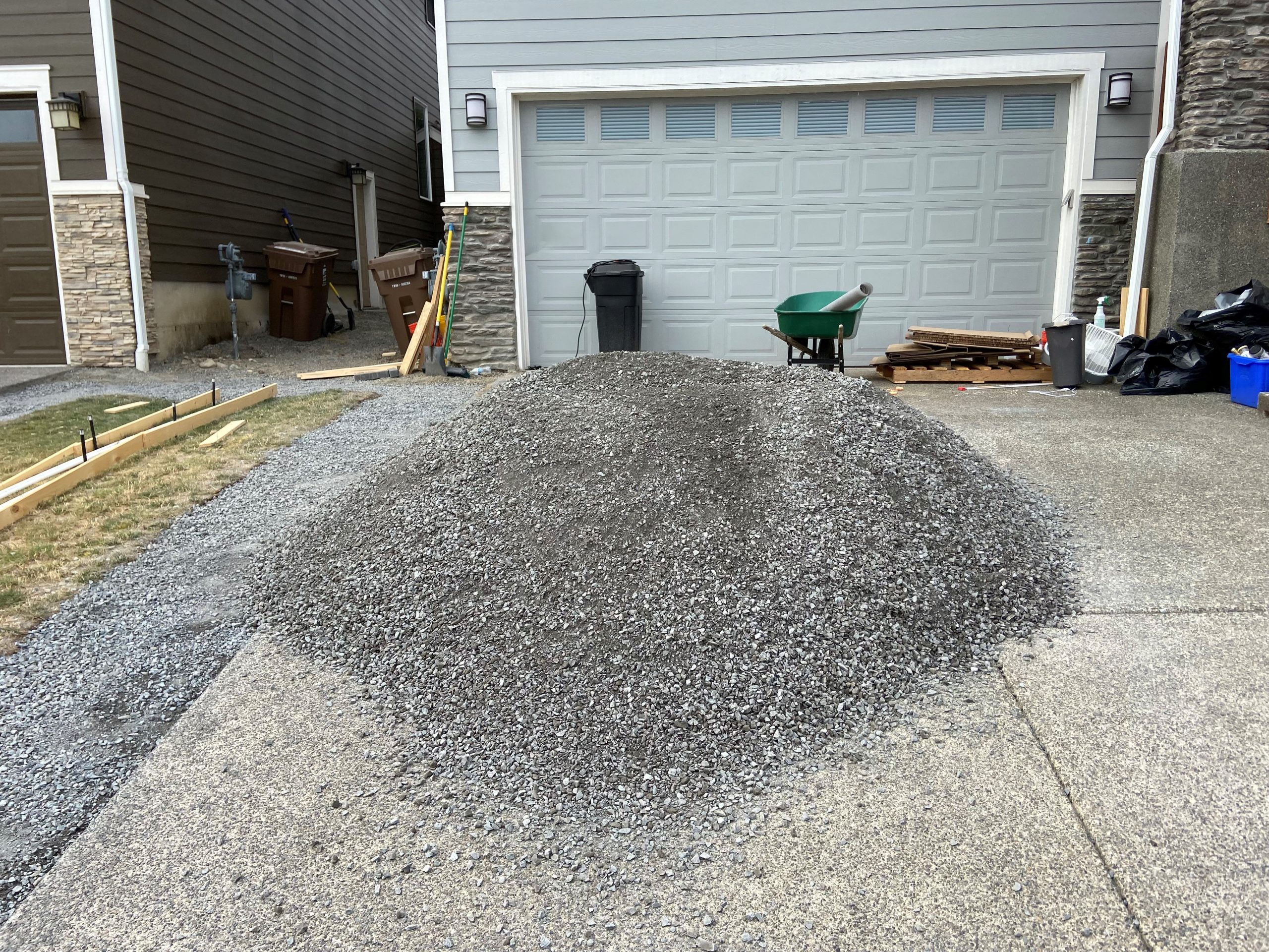 3 yards of crushed rock